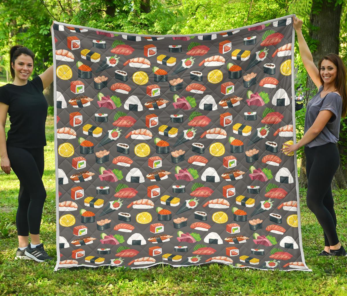 Sushi Pattern Print Premium Quilt-JTAMIGO.COM