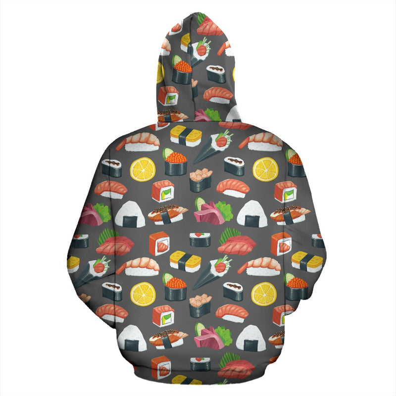 Sushi Pattern Print Pullover Hoodie