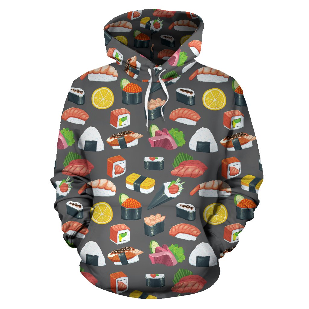 Sushi Pattern Print Pullover Hoodie