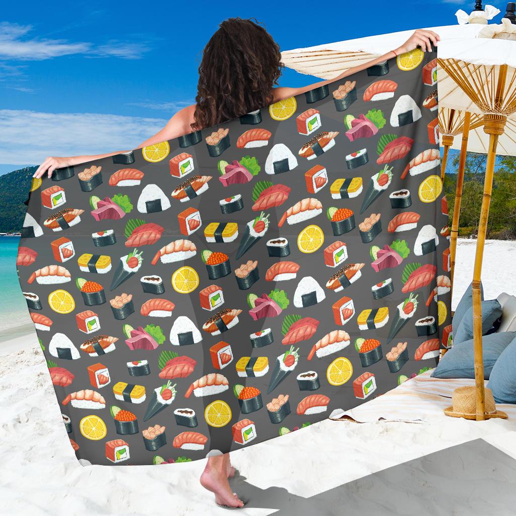 Sushi Pattern Print Sarong Pareo Wrap