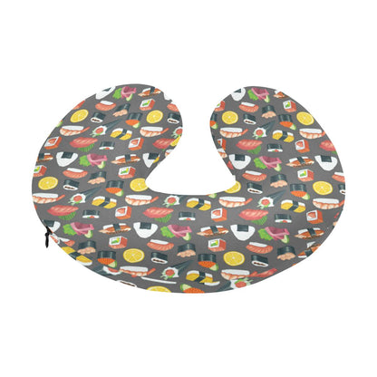 Sushi Pattern Print U-Shaped Travel Neck Pillow-JTAMIGO.COM