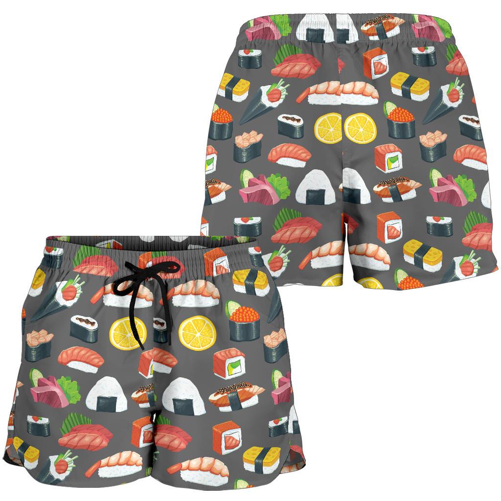 Sushi Pattern Print Women Shorts-JTAMIGO.COM