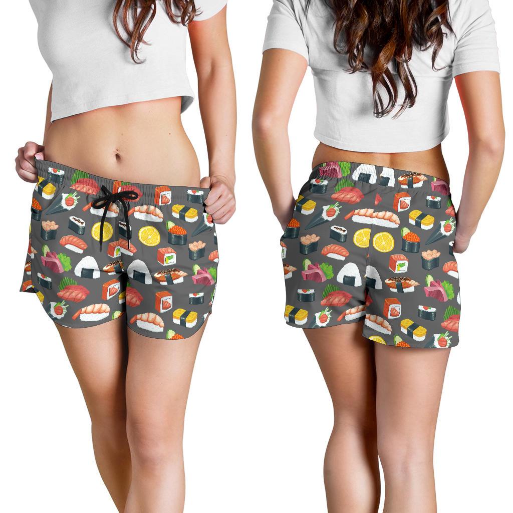 Sushi Pattern Print Women Shorts-JTAMIGO.COM