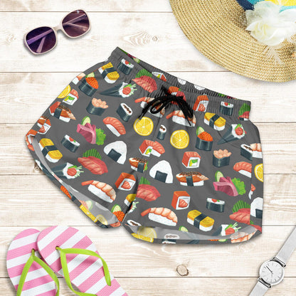 Sushi Pattern Print Women Shorts-JTAMIGO.COM