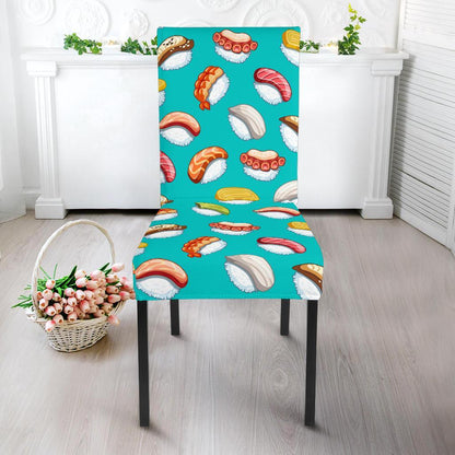 Sushi Themed Print Dining Chair Slipcover-JTAMIGO.COM