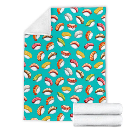 Sushi Themed Print Fleece Blanket