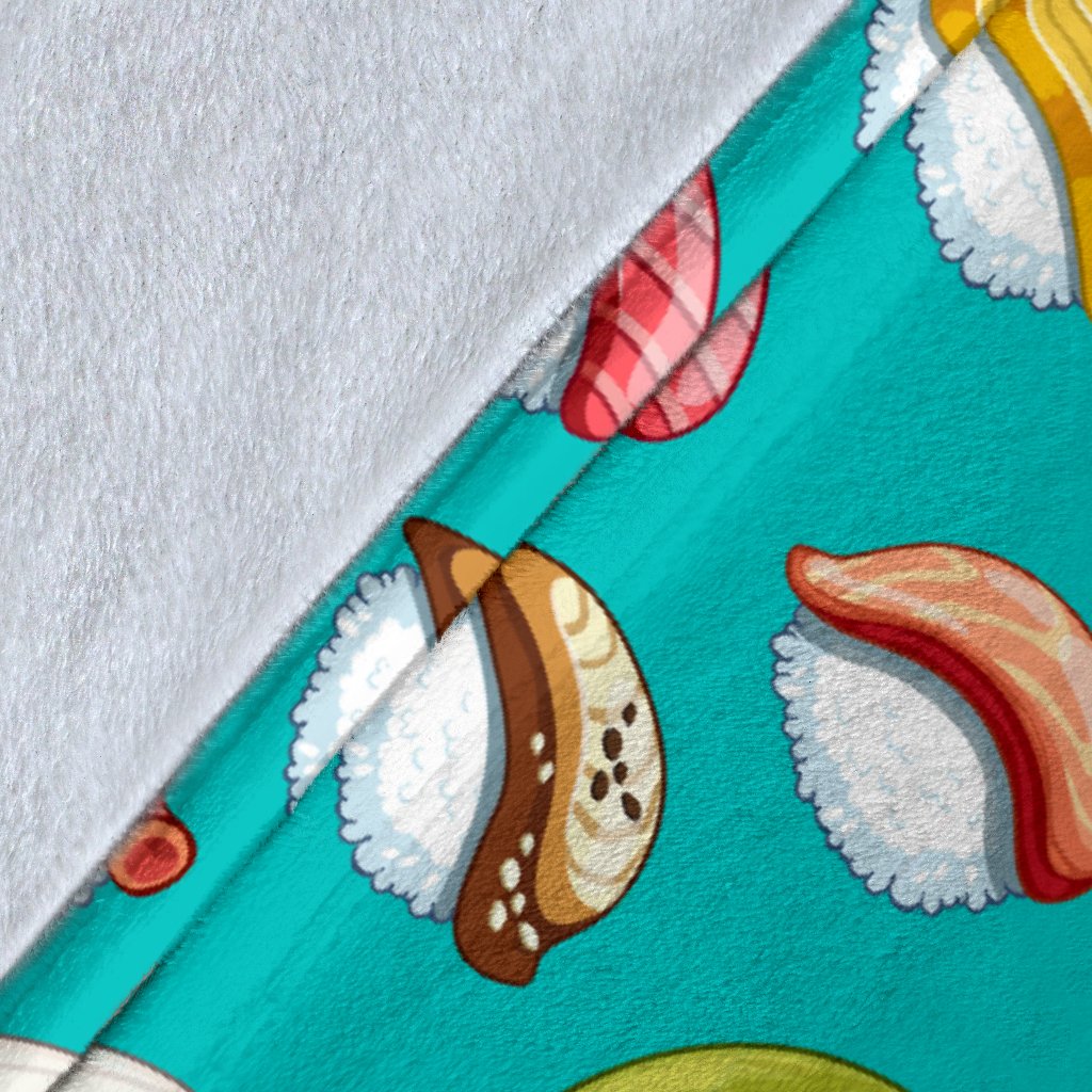 Sushi Themed Print Fleece Blanket