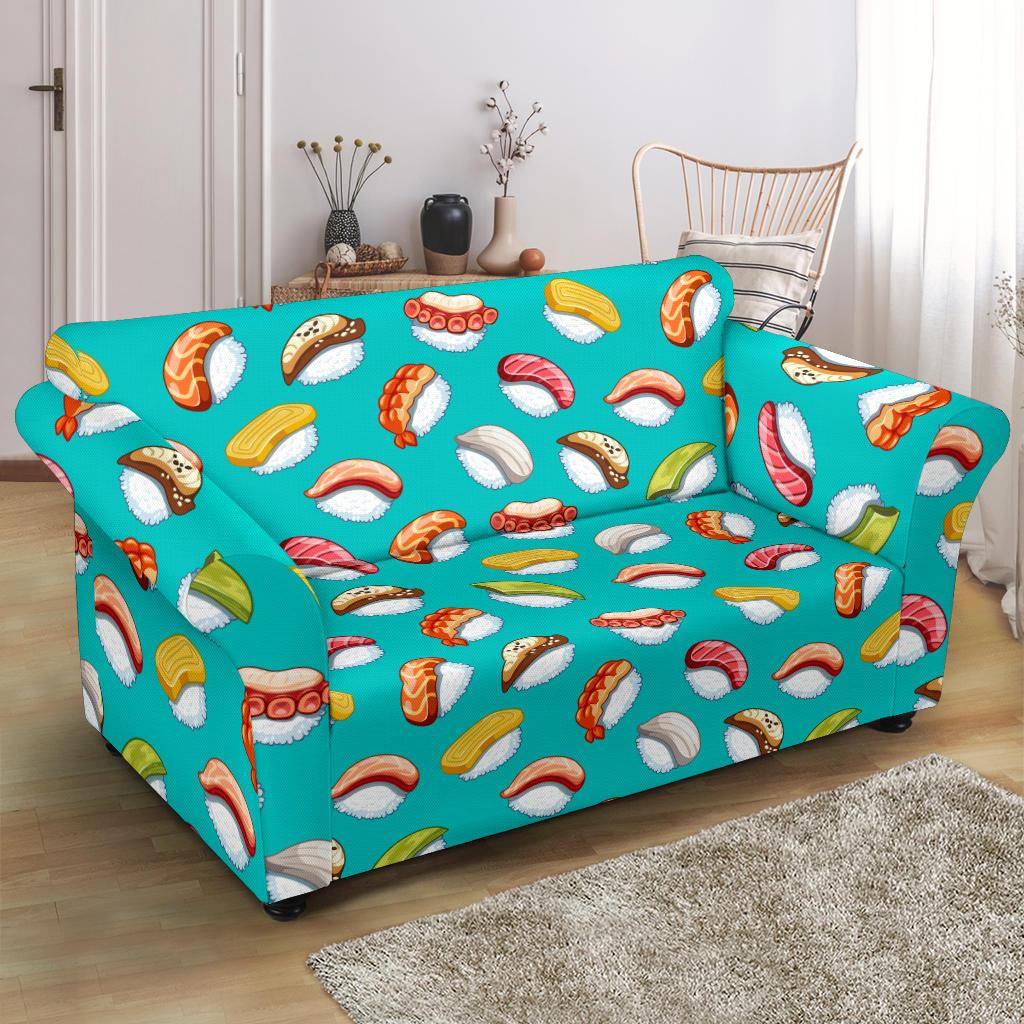 Sushi Themed Print Loveseat Slipcover-JTAMIGO.COM