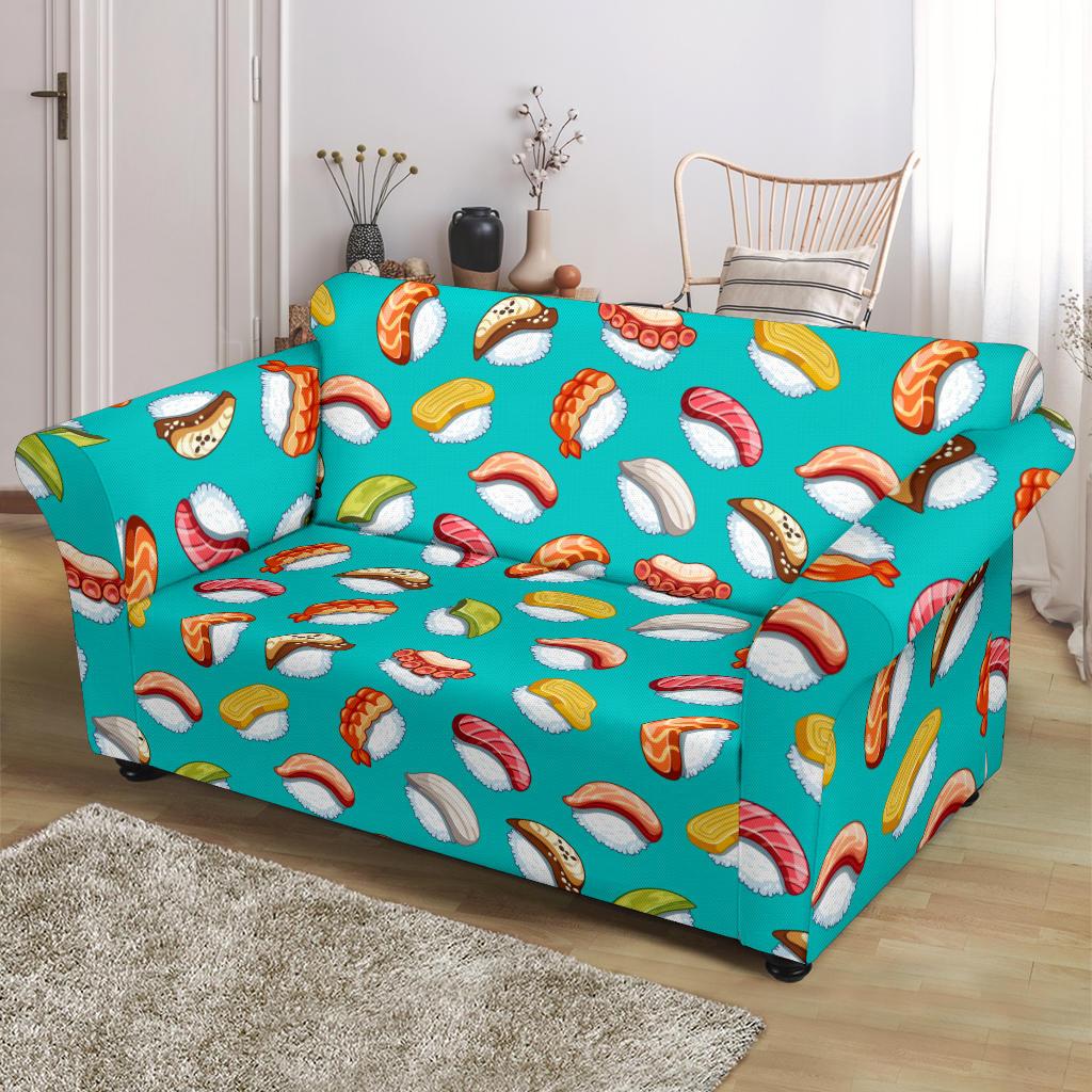 Sushi Themed Print Loveseat Slipcover-JTAMIGO.COM