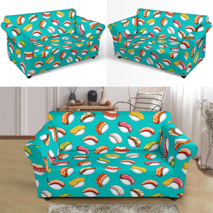Sushi Themed Print Loveseat Slipcover-JTAMIGO.COM