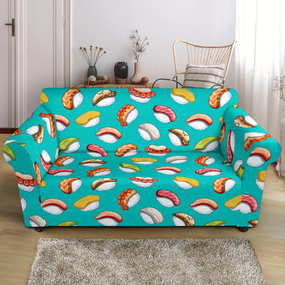 Sushi Themed Print Loveseat Slipcover-JTAMIGO.COM