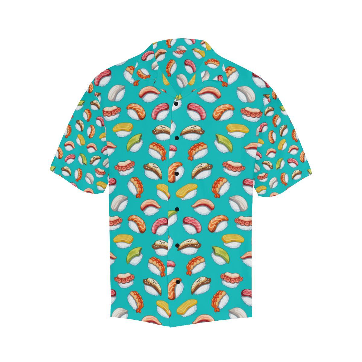 Sushi Themed Print Men Aloha Hawaiian Shirt