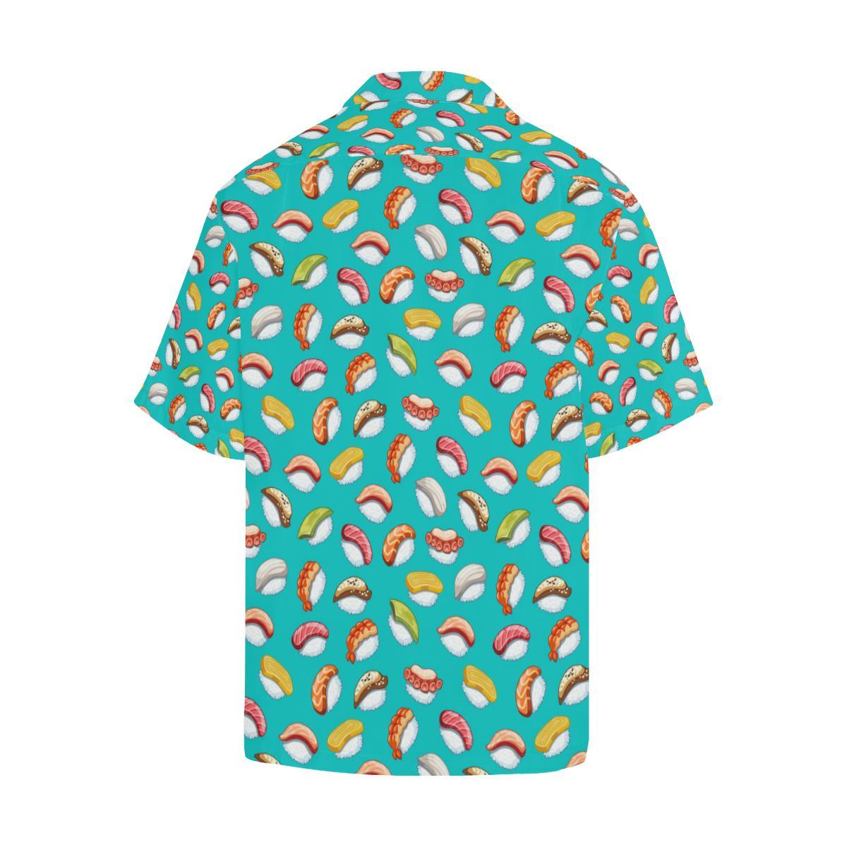 Sushi Themed Print Men Aloha Hawaiian Shirt