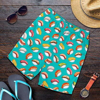 Sushi Themed Print Mens Shorts-JTAMIGO.COM