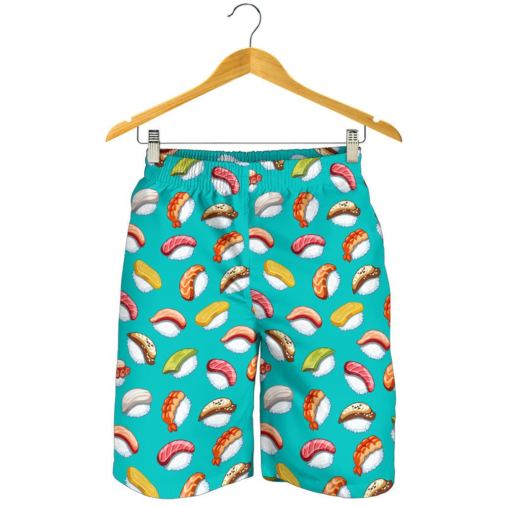 Sushi Themed Print Mens Shorts-JTAMIGO.COM