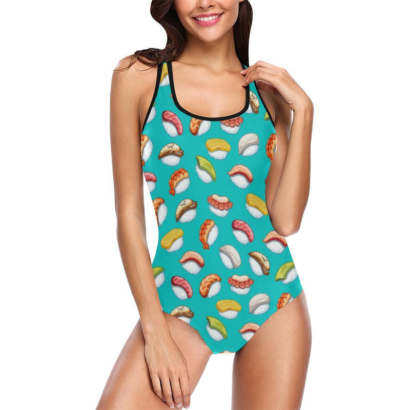 Sushi Themed Print One Piece Swimsuit-JTAMIGO.COM