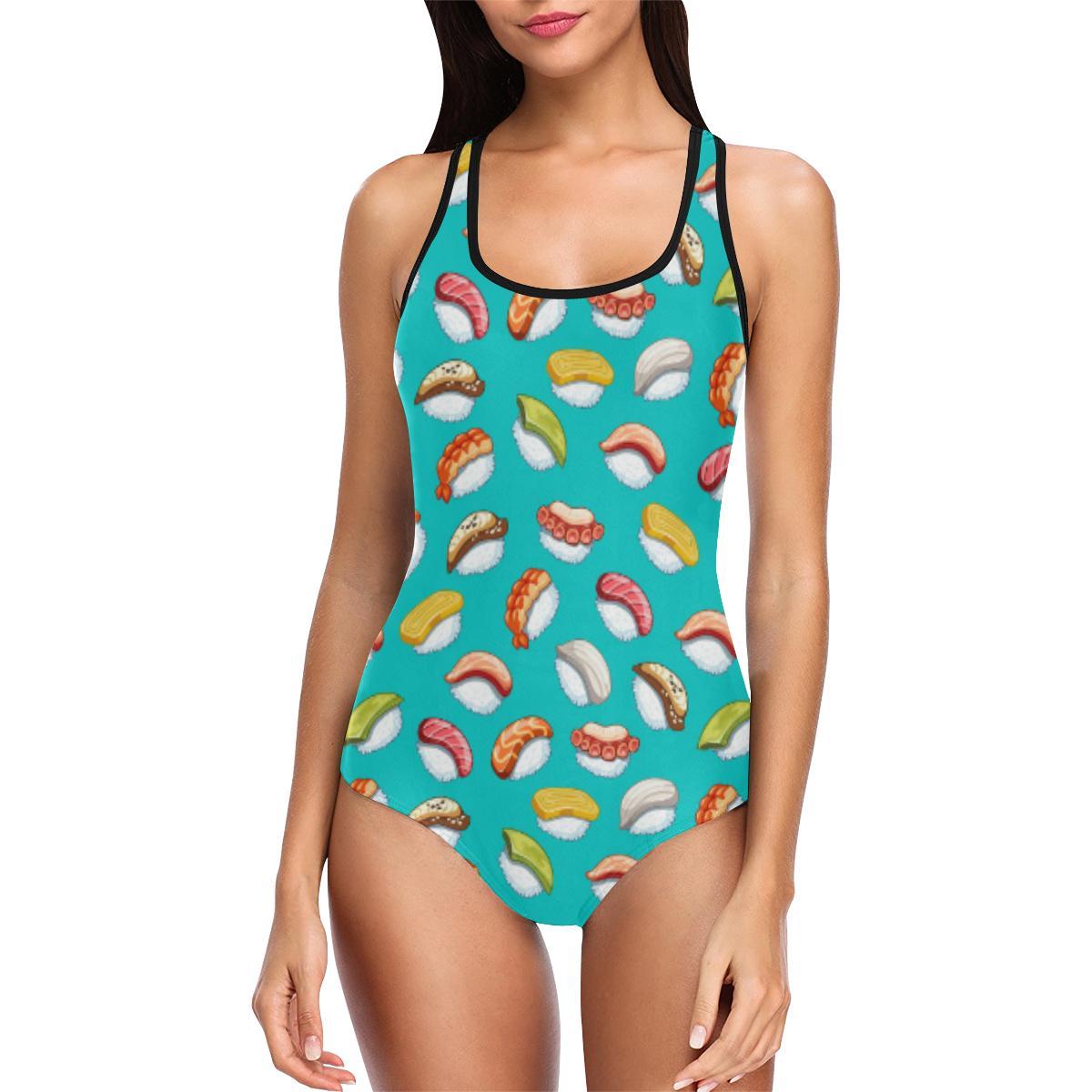 Sushi Themed Print One Piece Swimsuit-JTAMIGO.COM