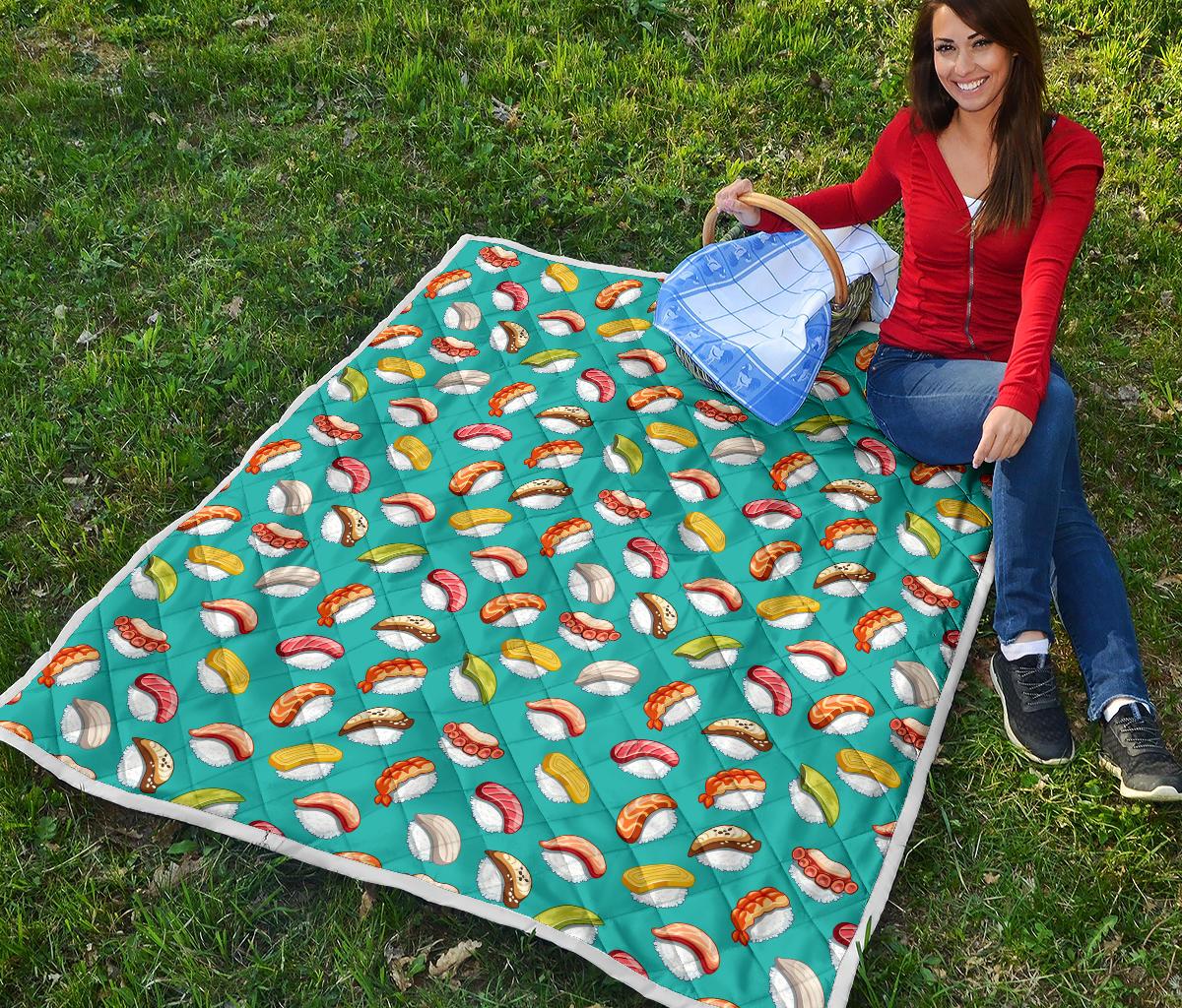 Sushi Themed Print Premium Quilt-JTAMIGO.COM