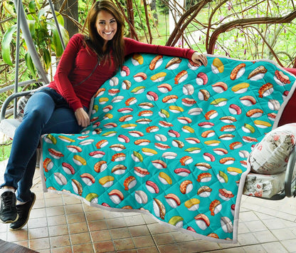 Sushi Themed Print Premium Quilt-JTAMIGO.COM