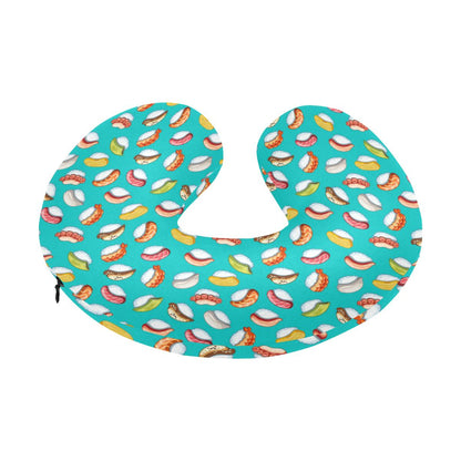 Sushi Themed Print U-Shaped Travel Neck Pillow-JTAMIGO.COM