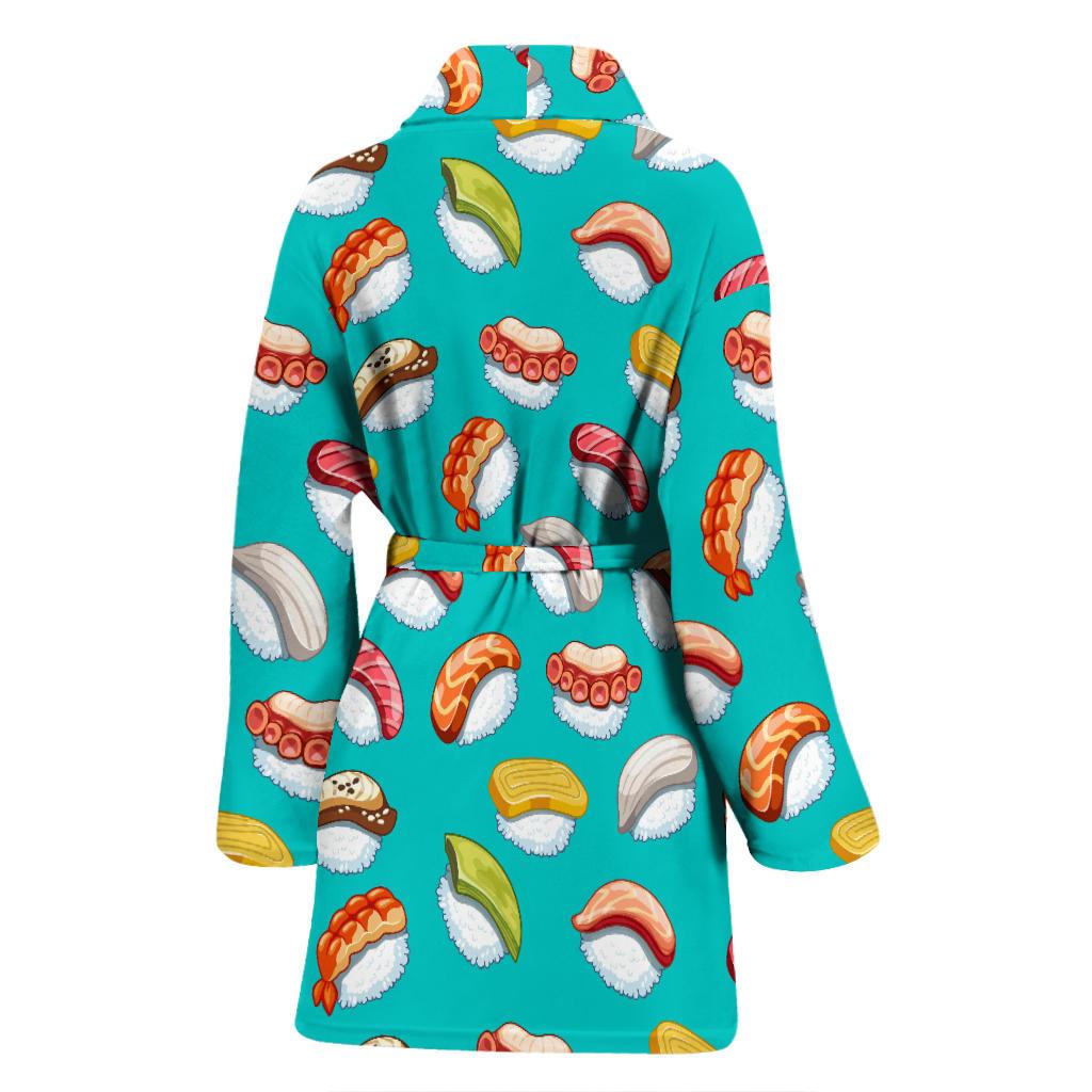 Sushi Themed Print Women Bath Robe-JTAMIGO.COM
