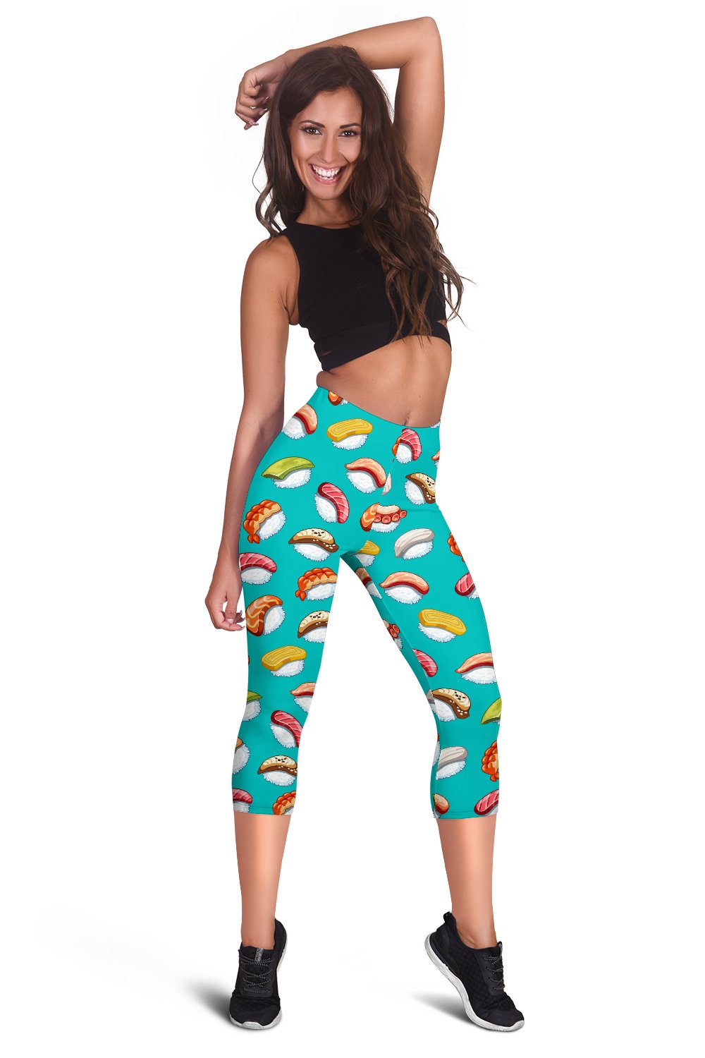 Sushi Themed Print Women Capris