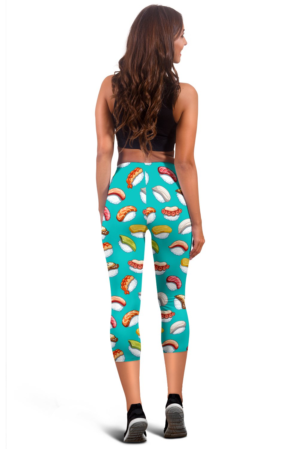Sushi Themed Print Women Capris