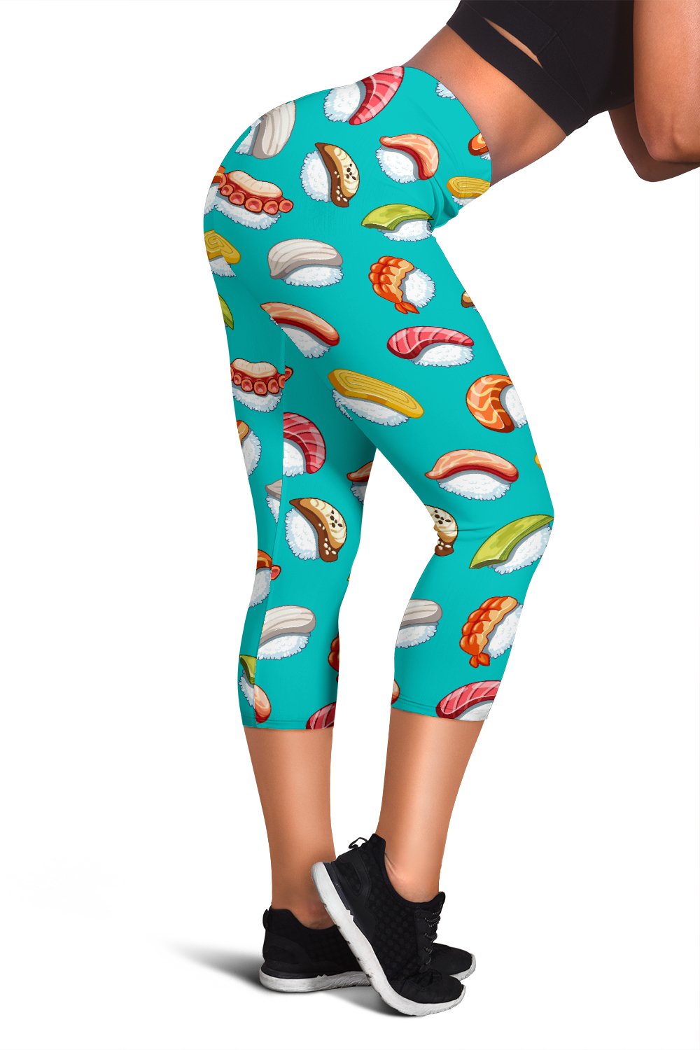 Sushi Themed Print Women Capris