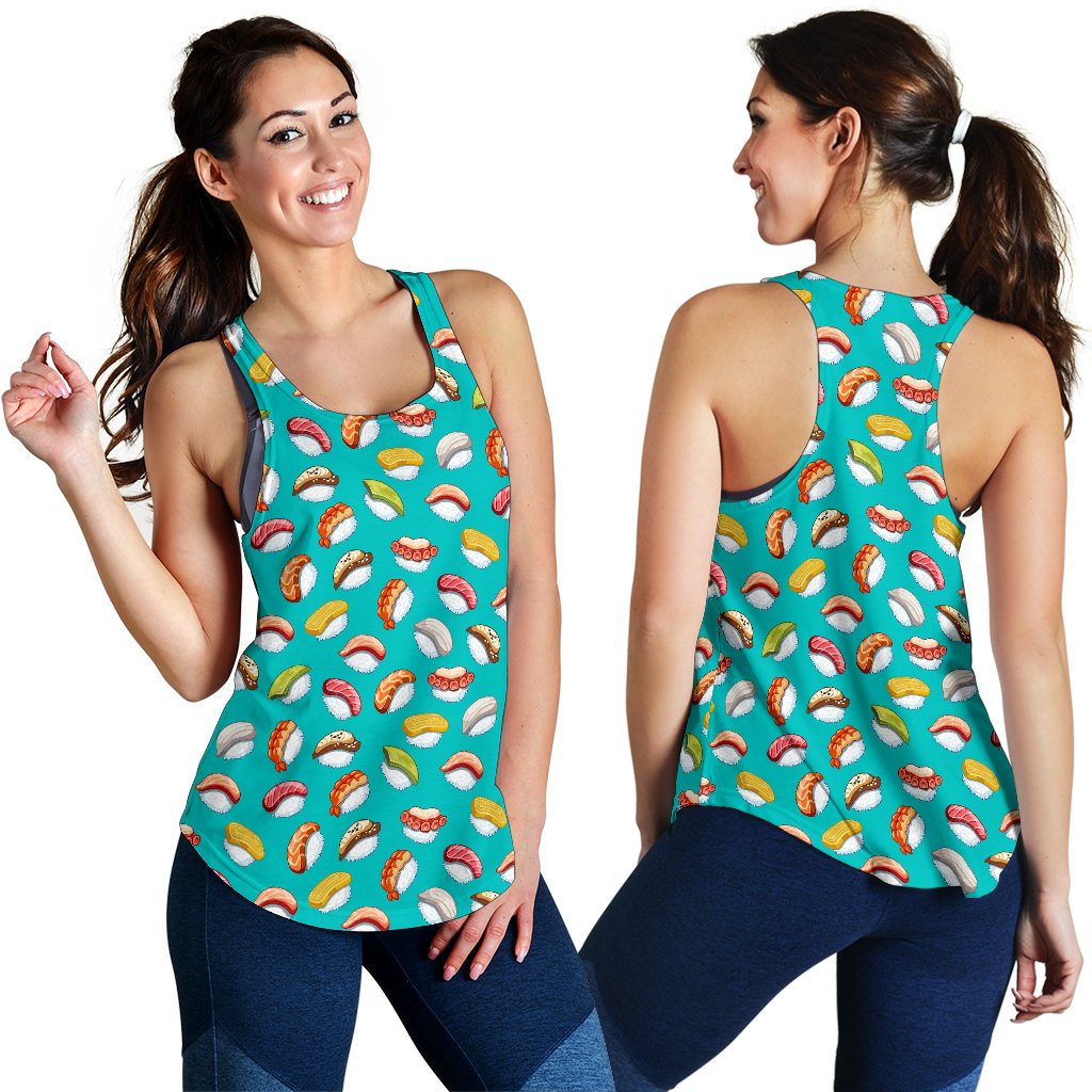 Sushi Themed Print Women Racerback Tank Top
