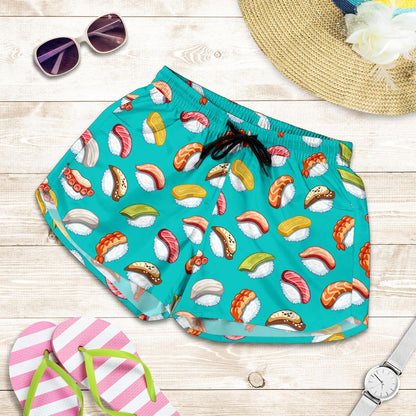 Sushi Themed Print Women Shorts-JTAMIGO.COM