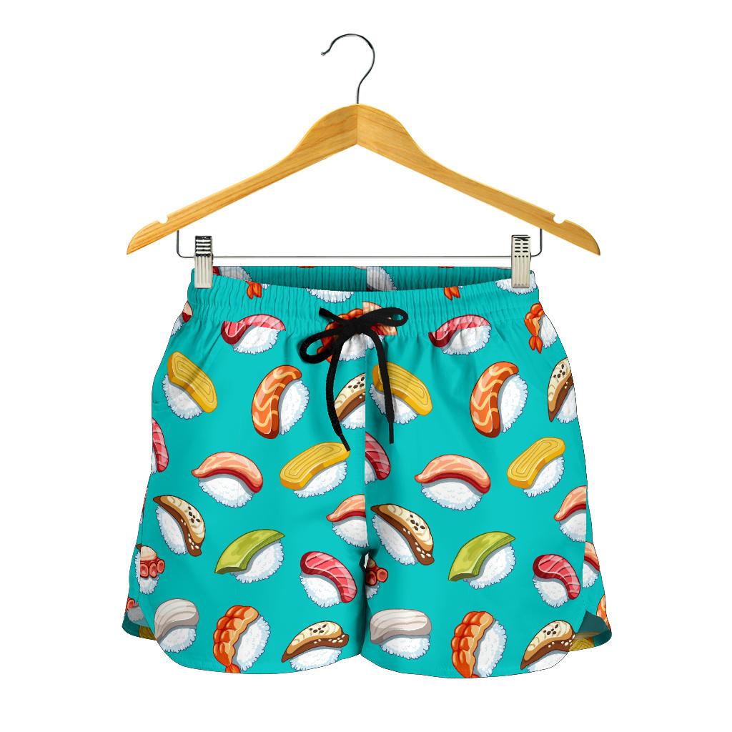 Sushi Themed Print Women Shorts-JTAMIGO.COM