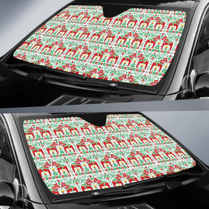 Swedish Dala Style Pattern Car Sun Shade For Windshield