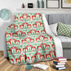 Swedish Dala Style Pattern Fleece Blanket
