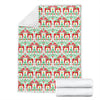 Swedish Dala Style Pattern Fleece Blanket
