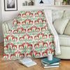 Swedish Dala Style Pattern Fleece Blanket