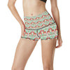 Swedish Dala Style Pattern High Waisted Spandex Shorts-JTAMIGO.COM