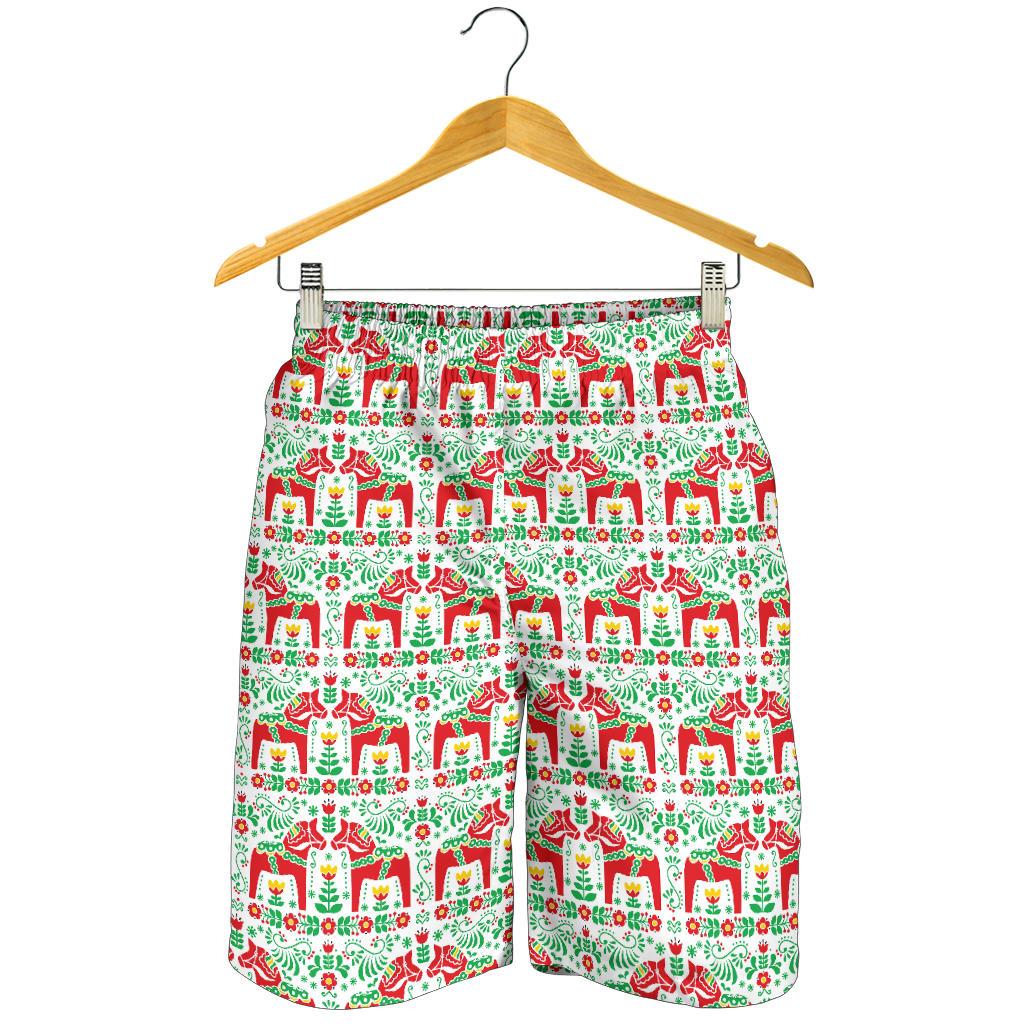 Swedish Dala Style Pattern Mens Shorts-JTAMIGO.COM