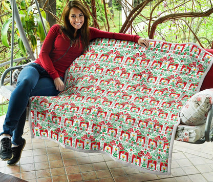 Swedish Dala Style Pattern Premium Quilt-JTAMIGO.COM