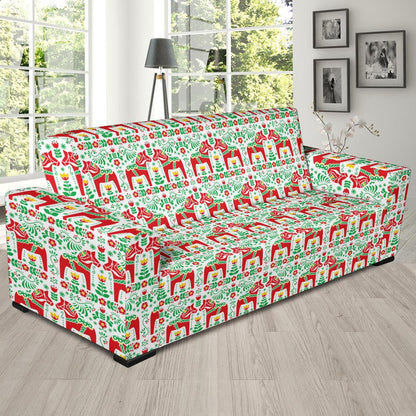 Swedish Dala Style Pattern Sofa Slipcover-JTAMIGO.COM
