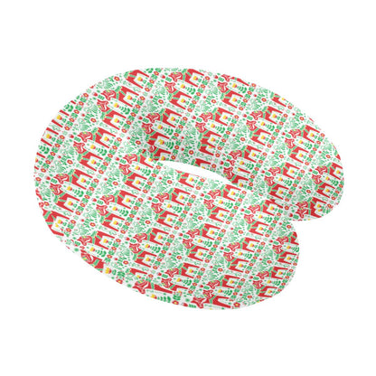 Swedish Dala Style Pattern U-Shaped Travel Neck Pillow-JTAMIGO.COM