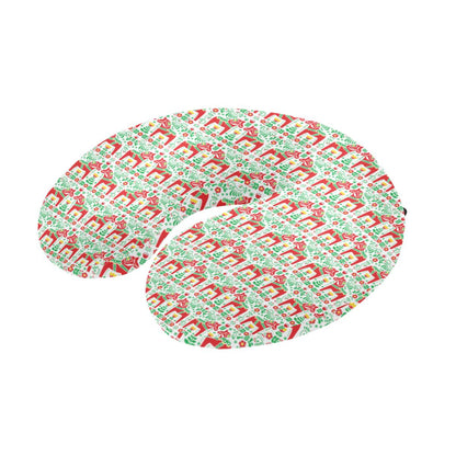 Swedish Dala Style Pattern U-Shaped Travel Neck Pillow-JTAMIGO.COM