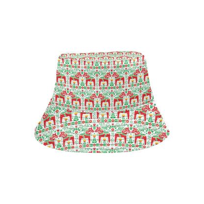 Swedish Dala Style Pattern Unisex Bucket Hat