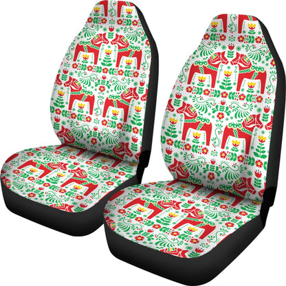 Swedish Dala Style Pattern Universal Fit Car Seat Covers