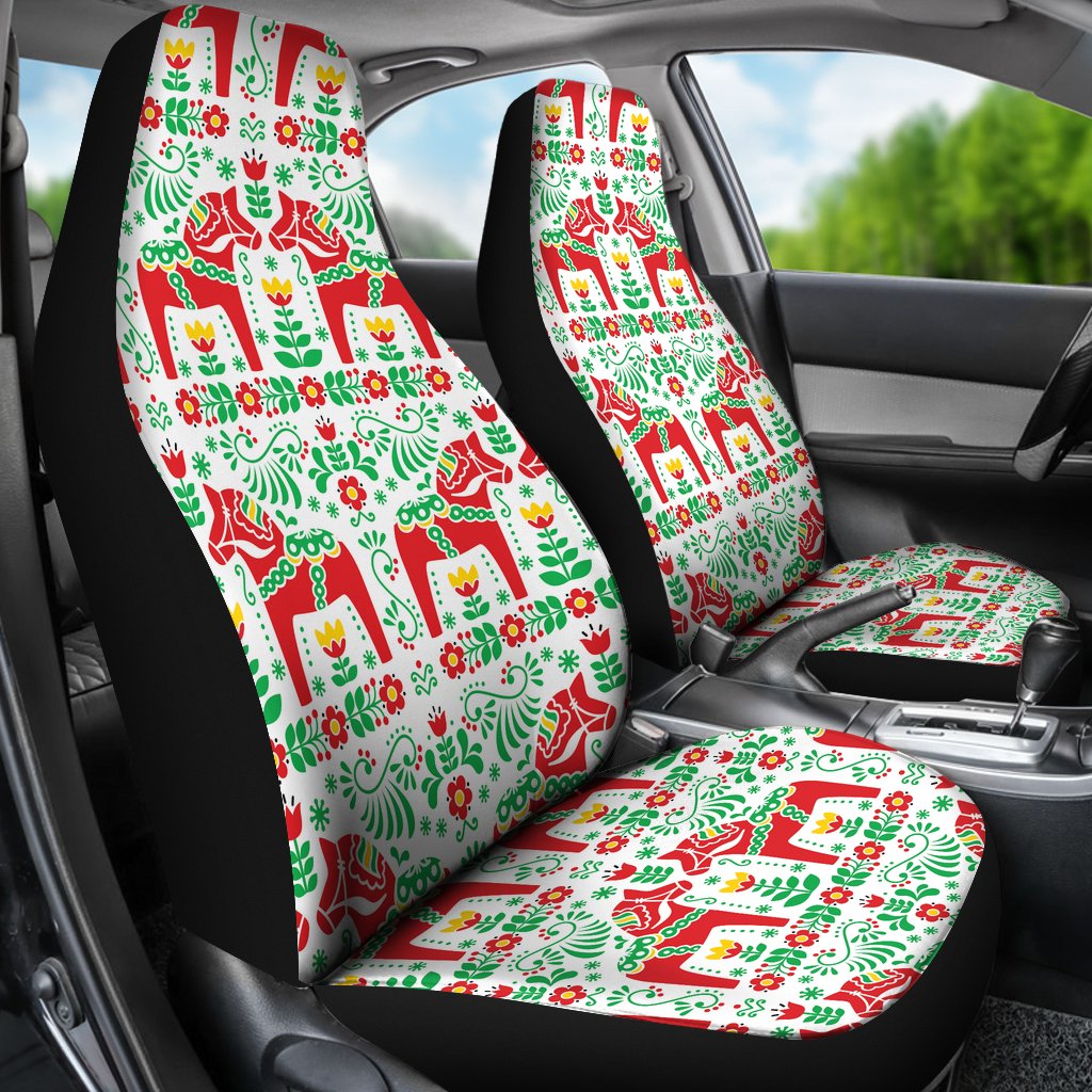 Swedish Dala Style Pattern Universal Fit Car Seat Covers