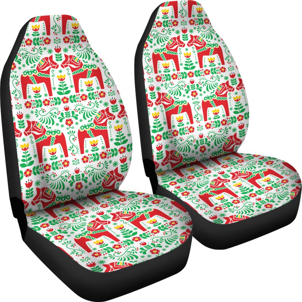 Swedish Dala Style Pattern Universal Fit Car Seat Covers