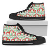 Swedish Dala Style Pattern Women High Top Shoes