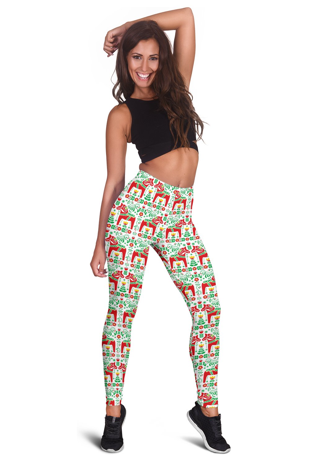 Swedish Dala Style Pattern Women Leggings