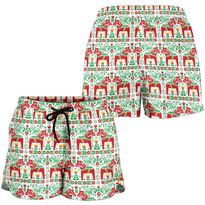 Swedish Dala Style Pattern Women Shorts-JTAMIGO.COM