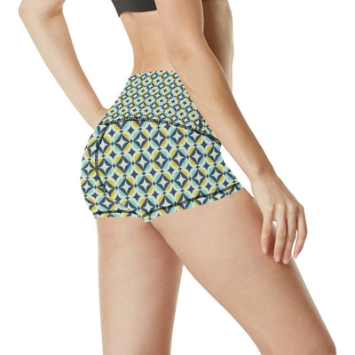 Swedish Design Pattern High Waisted Spandex Shorts-JTAMIGO.COM