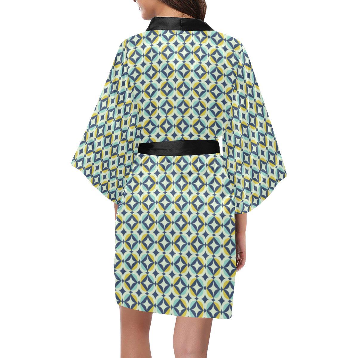 Swedish Design Pattern Women Short Kimono Robe